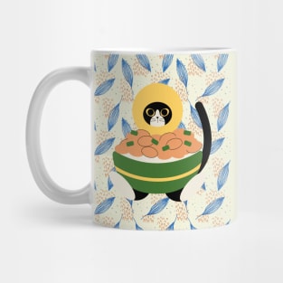 Cat in natto bowl Mug